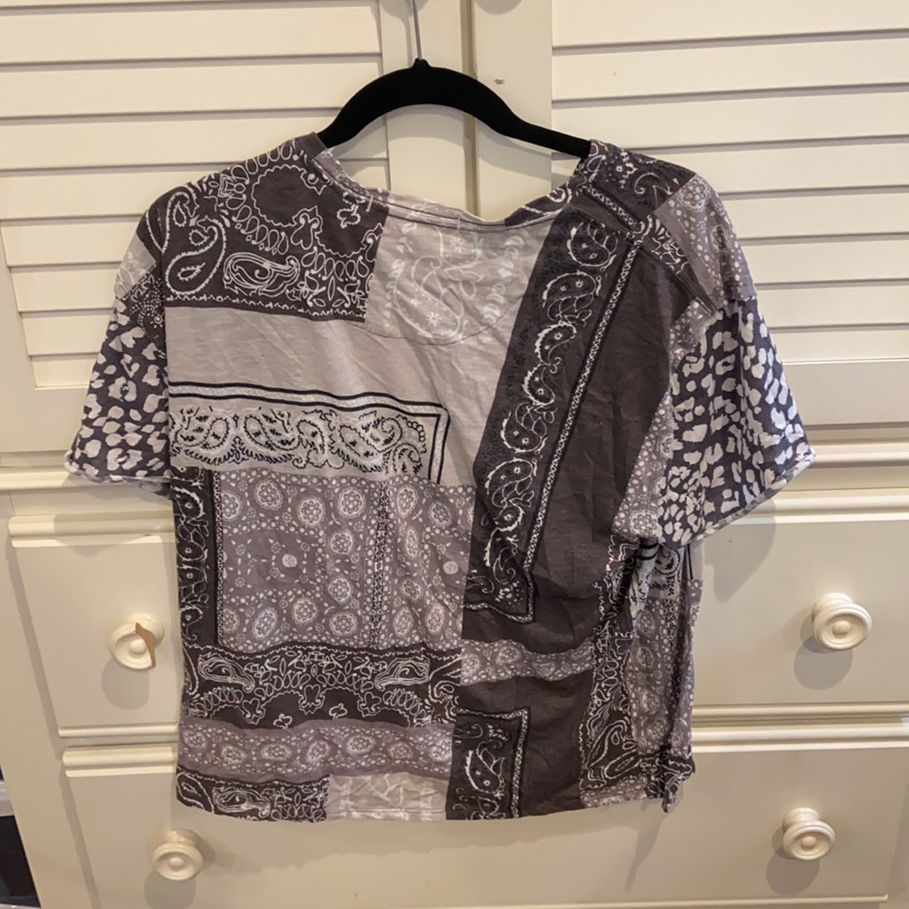 Free People Printed Clarity Tee Charcoal Combo - Picture 6 of 6